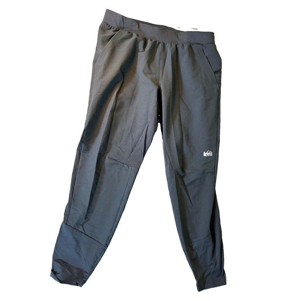 REI Co-op Men’s XL Black NWT Jogger Pants Pull On Stretch Zip Pocket Hiking